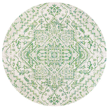 Estrella Bohemian Medallion Textured Weave Indoor/outdoor Round Rug